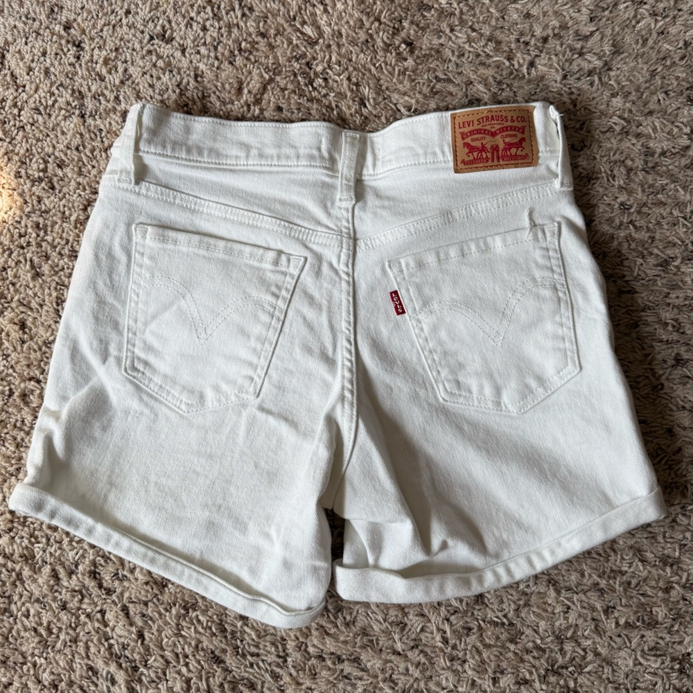 Levi's White Jean Shorts Classic Denim Style